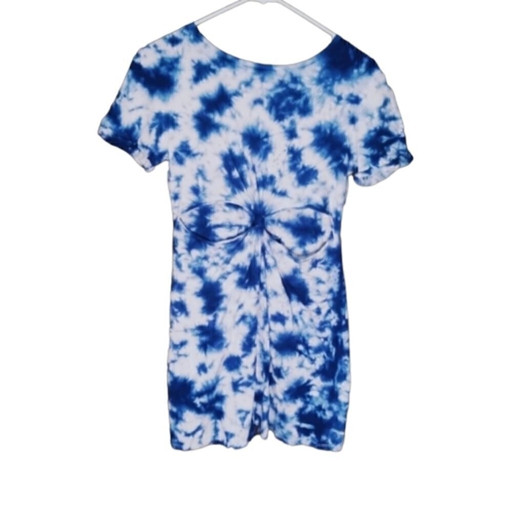 TIE DYE MINI CUT OUT TEE SHIRT DRESS